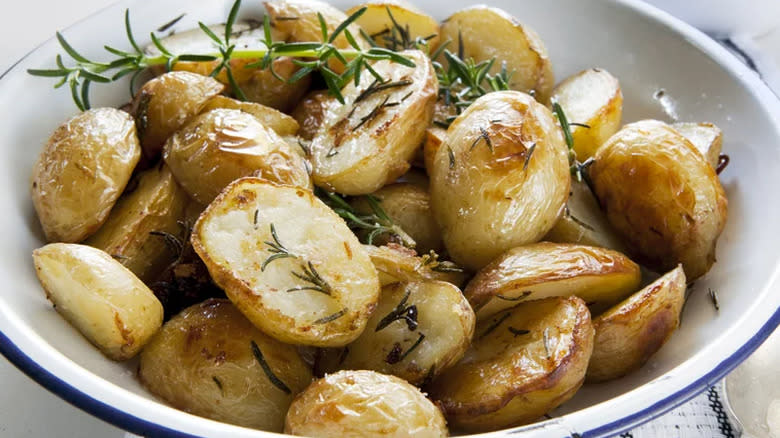Crispy roast potatoes, rosemary