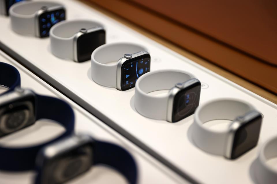 Apple Watch models are displayed at the Apple Store in Orchard Road on Sept. 24 in Singapore.