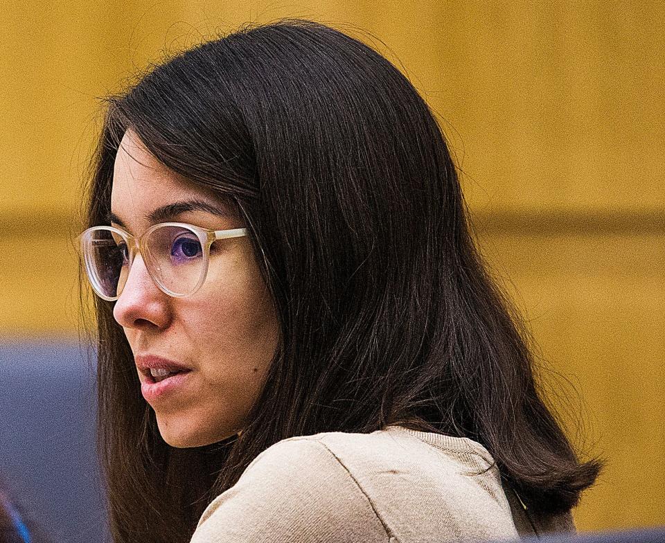 Jodi Arias in court on October 21, 2014, the first day of her penalty retrial.