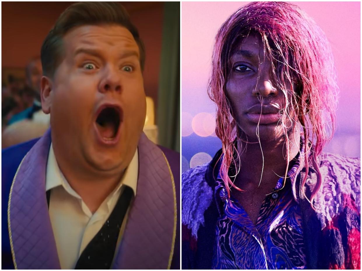 The haves and have-nots: James Corden in The Prom and Michaela Coel in I May Destroy You (Netflix/BBC)