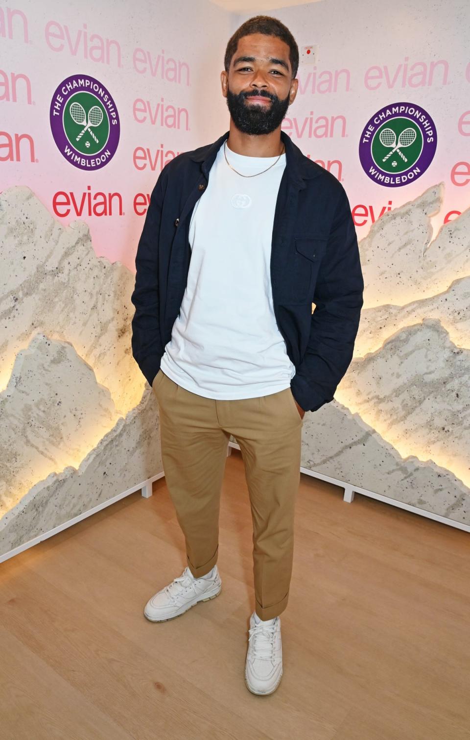 Kingsley Ben-Adir in the evian 'Mountain Of Youth' VIP suite (Dave Benett/Getty Images for evi)