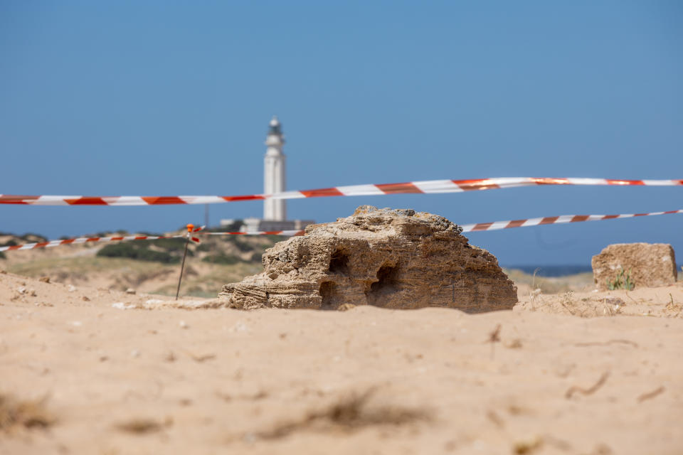 The structure found by archaeologists on the Cadiz coast.