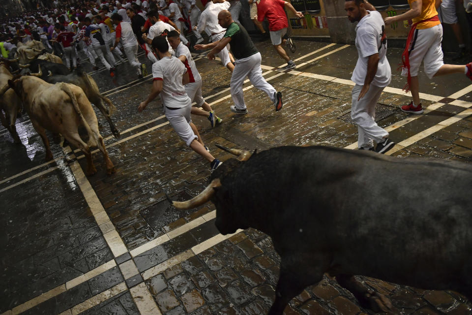 2018 San Fermin running of the bulls festival in Pamplona, Spain