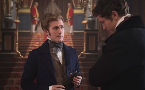 Leo Suter as Drummond and Jordan Waller as Lord Alfred Paget