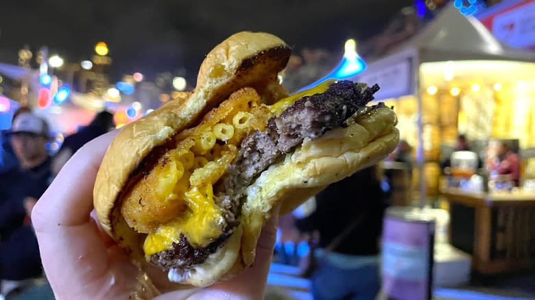 Cheesy bastard burger at nnycwff burger bash