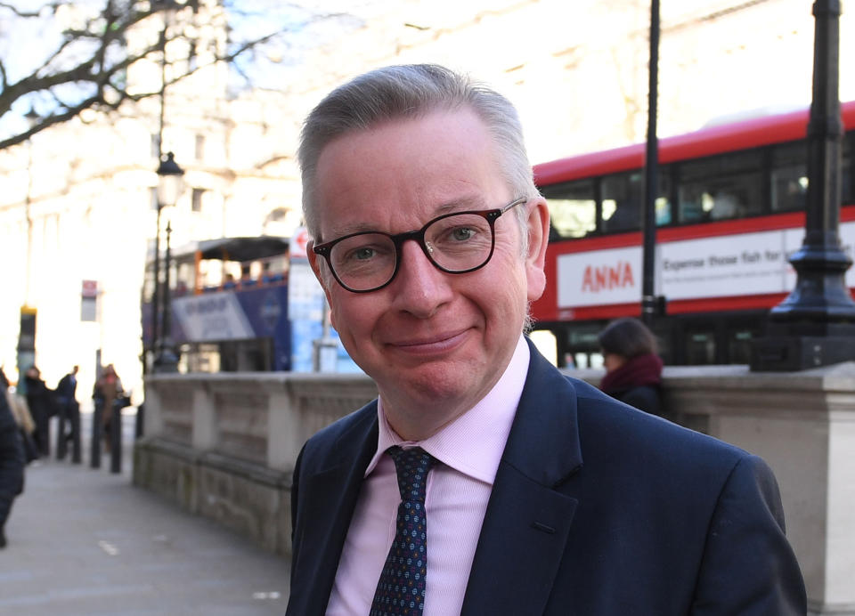 Chancellor of the Duchy of Lancaster Michael Gove arrives at the Cabinet Office in London, ahead of a meeting of the Government's emergency committee Cobra to discuss coronavirus.