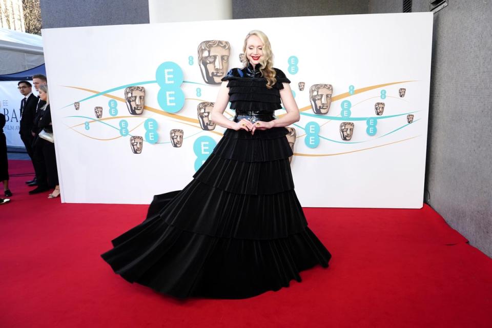 2.71053815.jpg: Gwendoline Christie attending the 76th British Academy Film Awards held at the Southbank Centre's Royal Festival Hall (PA)
