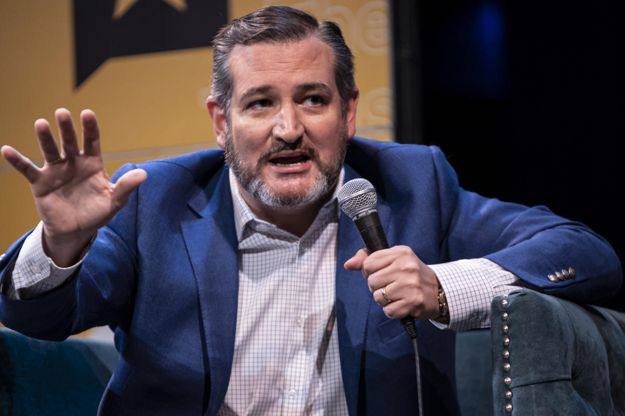 AUSTIN, TX - SEPTEMBER 28: Sen. Ted Cruz (R-TX) answers a question from MSNBC's Chris Hays during a panel at The Texas Tribune Festival on September 28, 2019 in Austin, Texas. The festival held over a dozen panels and speaking events with democratic presidential candidates as well as prominent Texas republicans. (Photo by Sergio Flores/Getty Images)