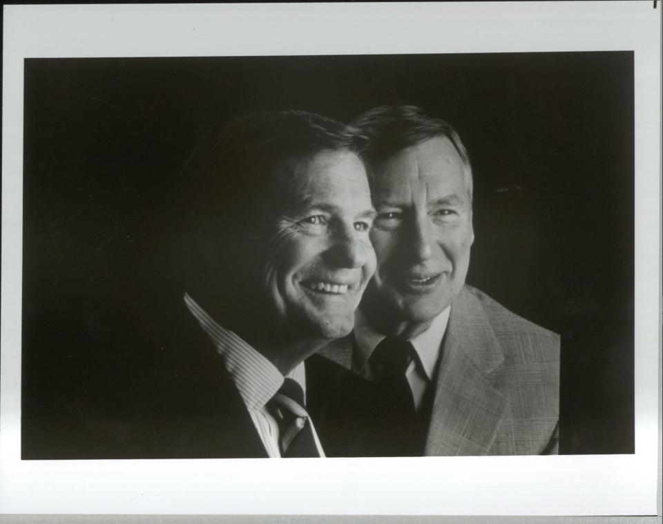 In the '70s, Jim Lehrer and Robert MacNeil teamed up for a news program which became known as "The MacNeil/Lehrer Report" and then "The MacNeil/Lehrer NewsHour." It was later renamed "PBS NewsHour."