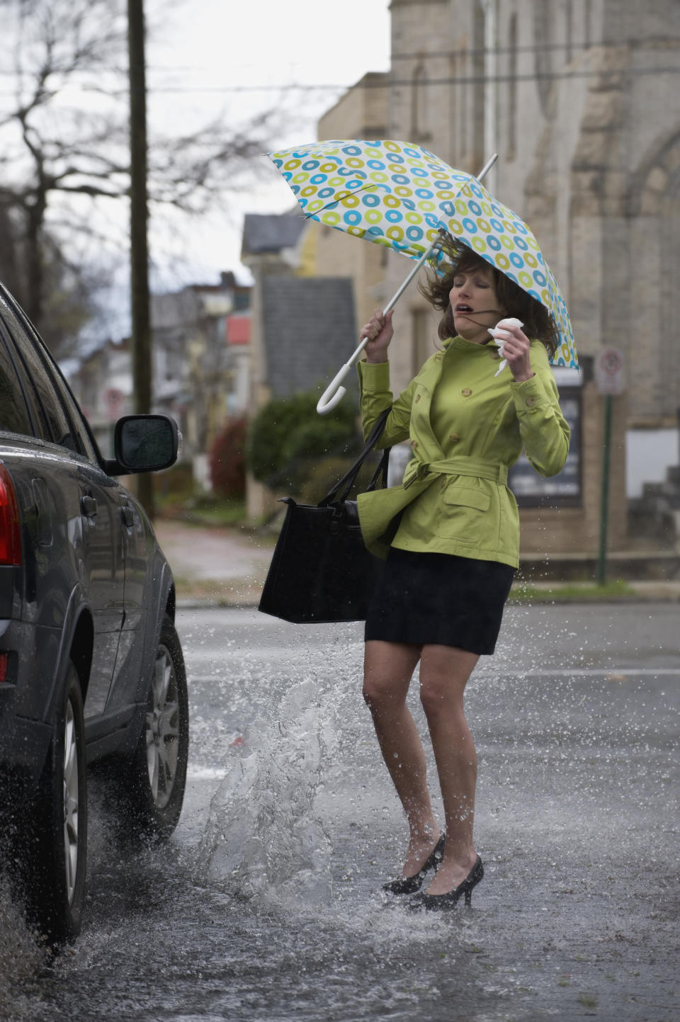 Woman splashed by car. Source: Getty Images