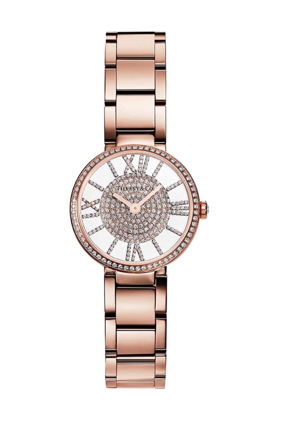 Atlas® 2-Hand 24mm Watch in 18k Rose Gold with Diamonds and a Pavé Diamond Dial