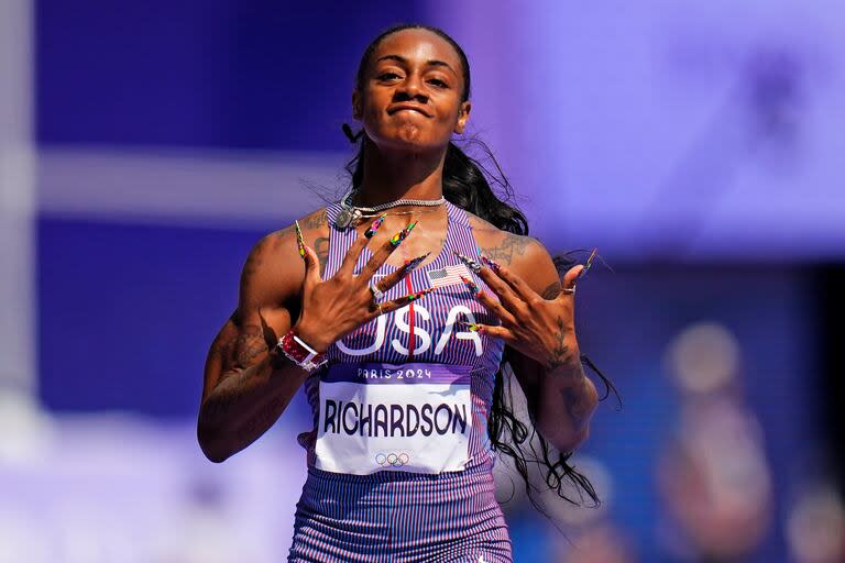 La estadounidense Sha'carri Richardson tras ganar su eliminatoria de los 100 metros libres