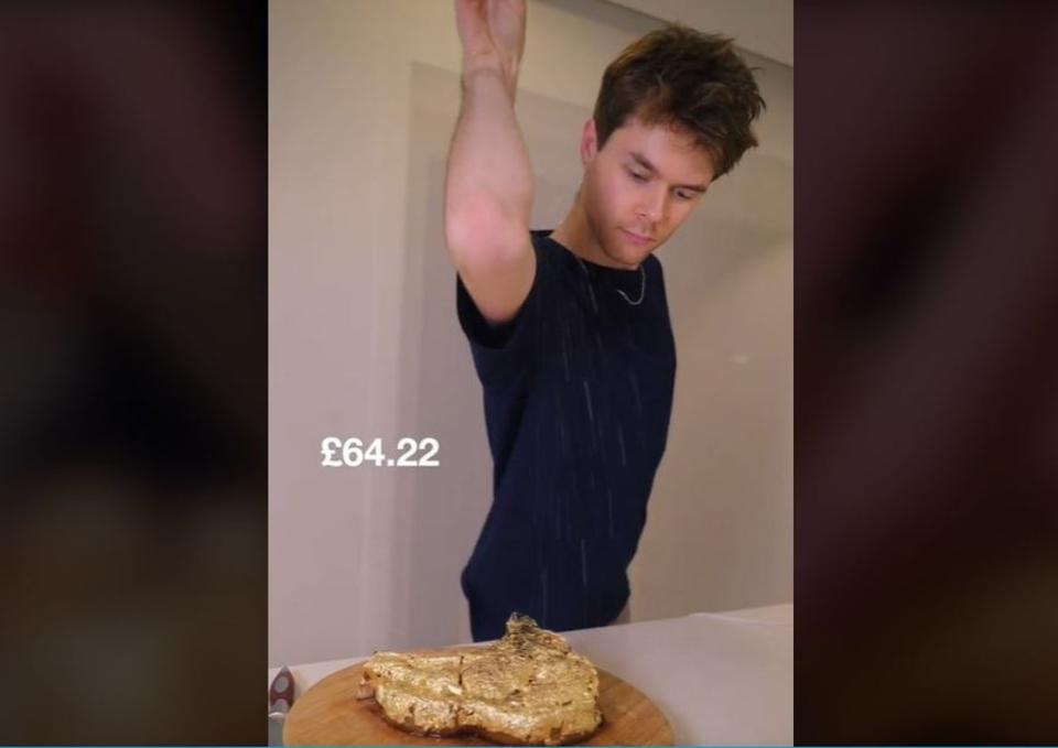 His tongue in cheek video showed fans exactly how to achieve the master finish on their steak (TIKTOK Harrisonwebb97)