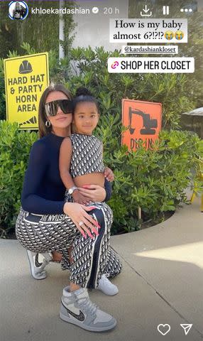 <p>Khloe Kardashian/Instagram</p> Khloé Kardashian and daughter True pose for photo on Instagram