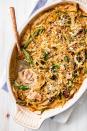 <p>Never fear, this lightened-up <a href="https://www.delish.com/holiday-recipes/thanksgiving/a55340/easy-homemade-classic-green-bean-casserole-recipe/" rel="nofollow noopener" target="_blank" data-ylk="slk:green bean casserole;elm:context_link;itc:0;sec:content-canvas" class="link ">green bean casserole</a> is here to help you save room for <a href="https://www.delish.com/cooking/recipe-ideas/recipes/a55688/easy-homemade-pumpkin-pie-recipe-from-scratch/" rel="nofollow noopener" target="_blank" data-ylk="slk:pumpkin pie;elm:context_link;itc:0;sec:content-canvas" class="link ">pumpkin pie</a>. Forgoing canned cream of mushroom for a quick homemade mushroom gravy, we'd argue this version is healthier <em>and</em> more delicious than the classic. We dig the sautéed and Panko-ed onion topping, but if you can't part from French's <a href="https://www.delish.com/cooking/recipe-ideas/a28846394/fried-onions-recipe/" rel="nofollow noopener" target="_blank" data-ylk="slk:fried onions;elm:context_link;itc:0;sec:content-canvas" class="link ">fried onions</a>, we won't judge ya.</p><p>Get the <strong><a href="https://www.delish.com/holiday-recipes/thanksgiving/a23011385/best-healthy-green-bean-casserole-recipe/" rel="nofollow noopener" target="_blank" data-ylk="slk:Healthy Green Bean Casserole recipe;elm:context_link;itc:0;sec:content-canvas" class="link ">Healthy Green Bean Casserole recipe</a></strong>. </p>