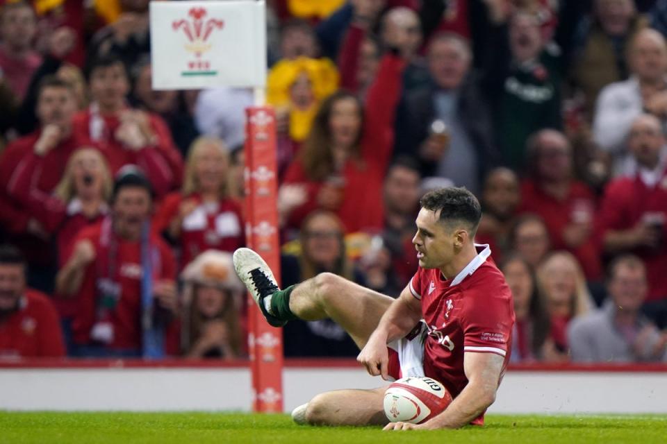 Williams charged down a kick for Wales’s second try (PA Wire)