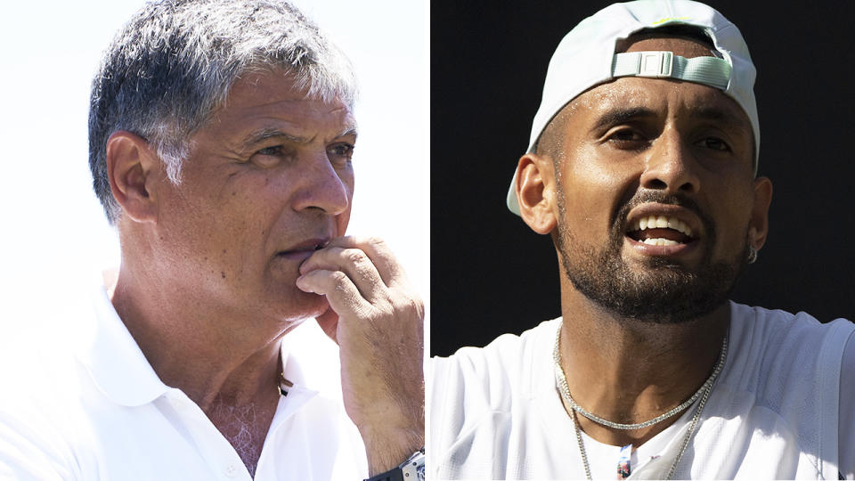 Toni Nadal and Nick Kyrgios are pictured side by side.