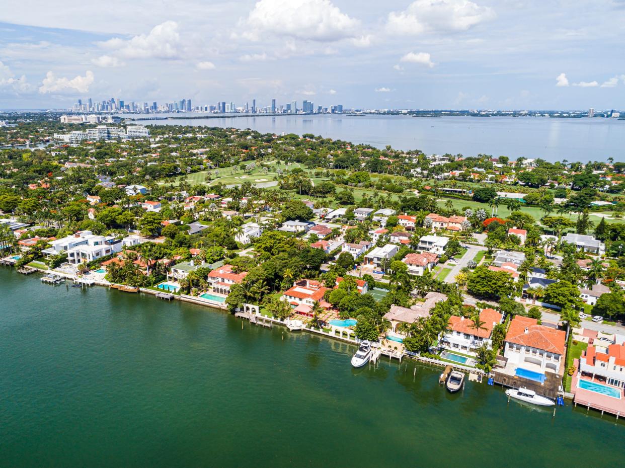 Aerial view of Indian Creek, Miami