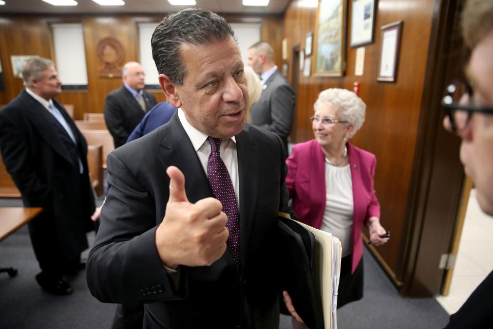 New Ocean County Board of Commissioners Commissioner Frank Sadeghi is interviewed after his first meeting Wednesday, January 3, 2024, in Toms River.