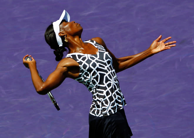   Venus Williams In Action Against Agnieszka Radwanska Of Poland Getty Images