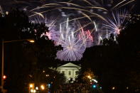 Fireworks light up the sky over Washington after President Donald Trump delivered his acceptance speech at the White House to the 2020 Republican National Convention, Thursday, Aug. 27, 2020. (AP Photo/J. Scott Applewhite)