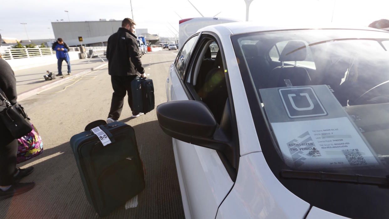 An UberX pickup at Los Angeles International Airport.