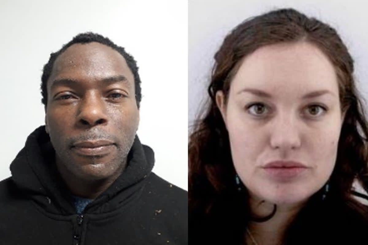 Police have appealed for information to find Constance Marten, Mark Gordon and their newborn baby (PA)