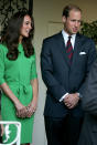 <div class="caption-credit"> Photo by: Getty</div>In Los Angeles, Kate wore a bright green Diane von Furstenberg dress for a party at the British Consulate. <br>