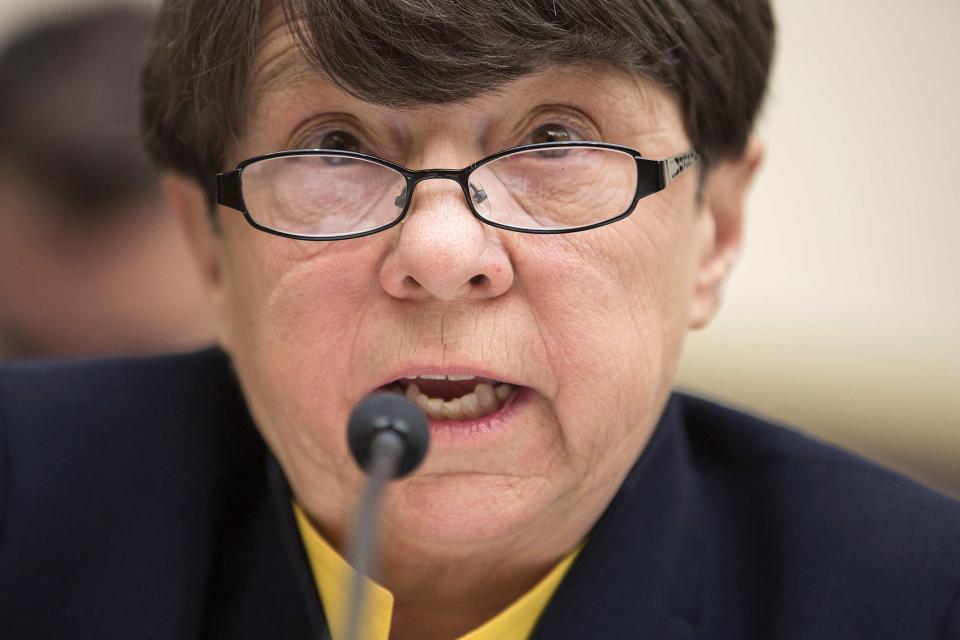 Mary Jo White, chair of the Securities and Exchange Commission, testifies to the House Financial Services Committee in Washington