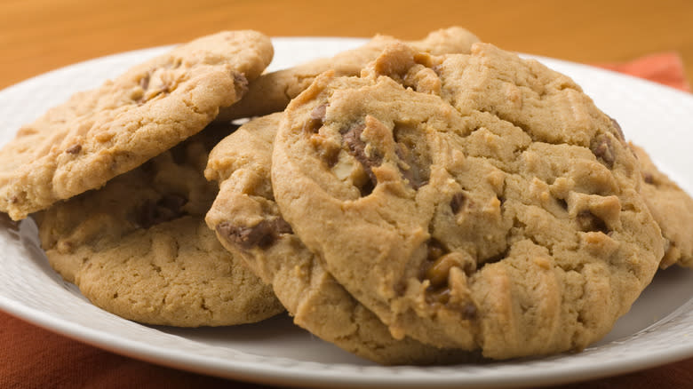 cookies piled on a plate