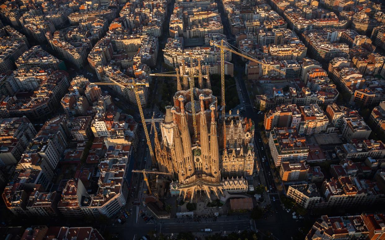 Aerial view of the Sagrada Familia by Antoni Gaudi, Barcelona - Yann Arthus-Bertrand