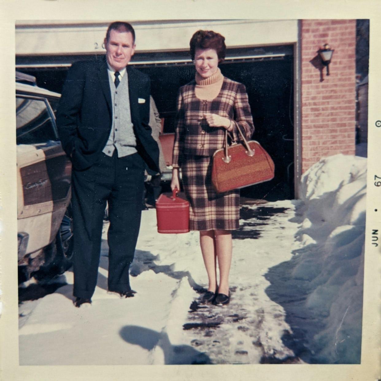 Dr. James E. Spicer and his wife Shirley, Des Plaines, Illinois, 1967.