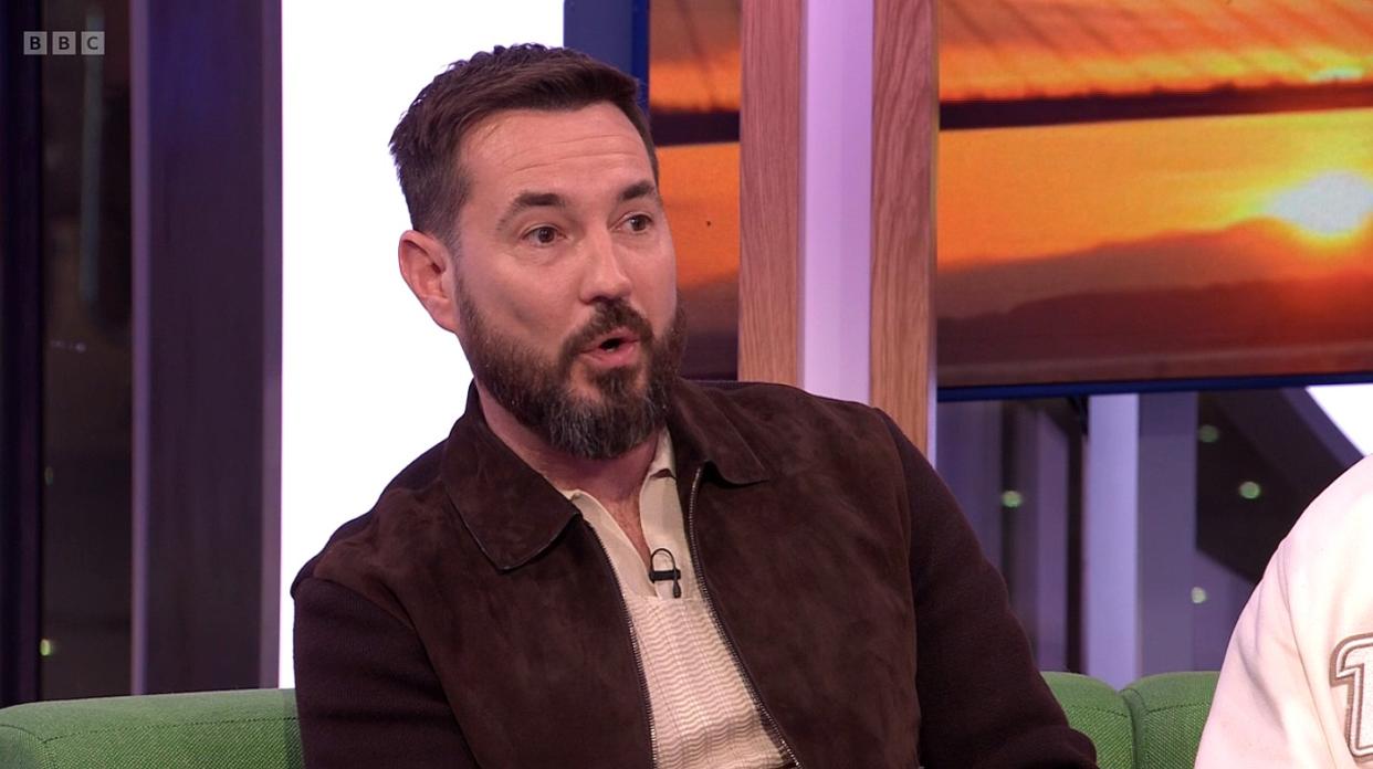 Martin Compston promoting his new docuseries on The One Show. (BBC)