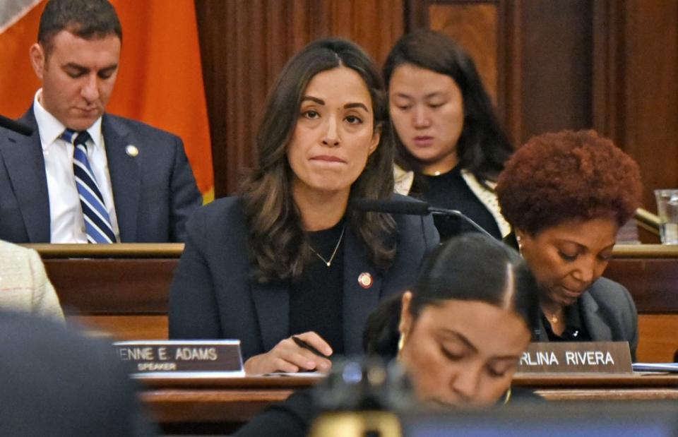 NYC Councilwoman Carlina Rivera (D-Manhattan) came under fire after her office questioned whether Ladder Company 11’s red-line flag was a “politically charged symbol.” Gregory P. Mango