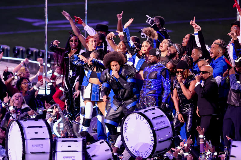 Ludacris performs at the Apple Music Super Bowl LVIII Halftime Show held at Allegiant Stadium on February 11, 2024 in Paradise, Nevada.