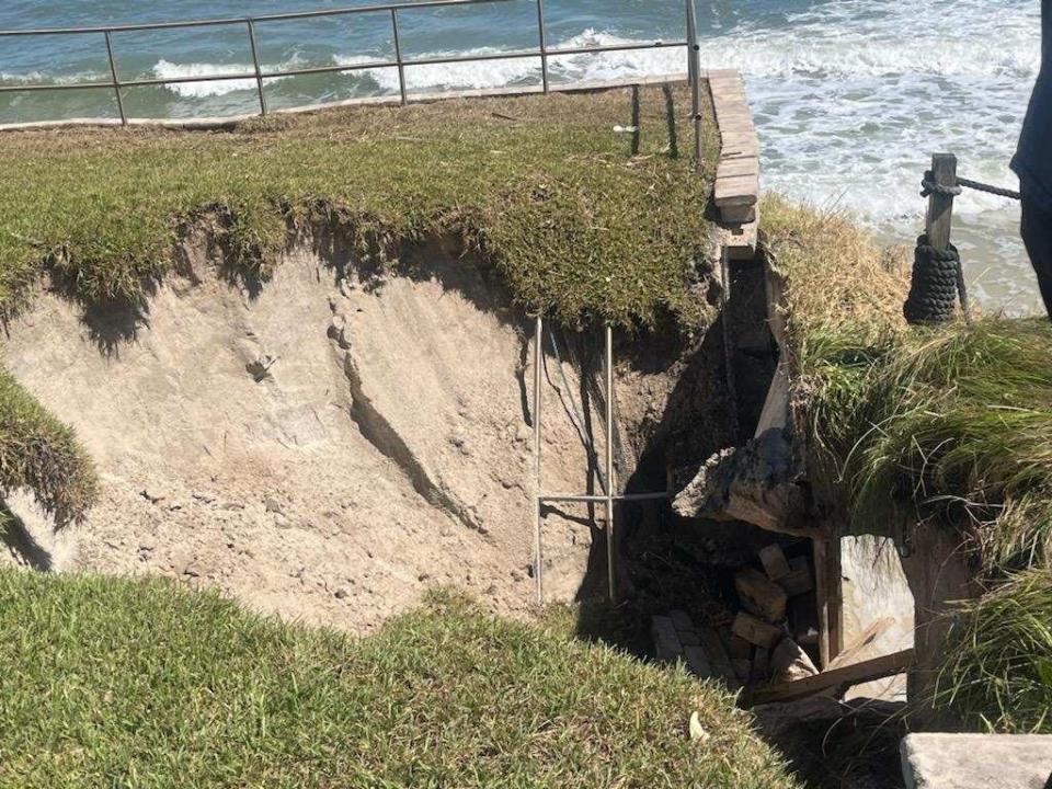 Approximately 500 homes “experienced some level of damage in Ponce Inlet,” which was caused by “beach erosion” and “seawall intrusion.”