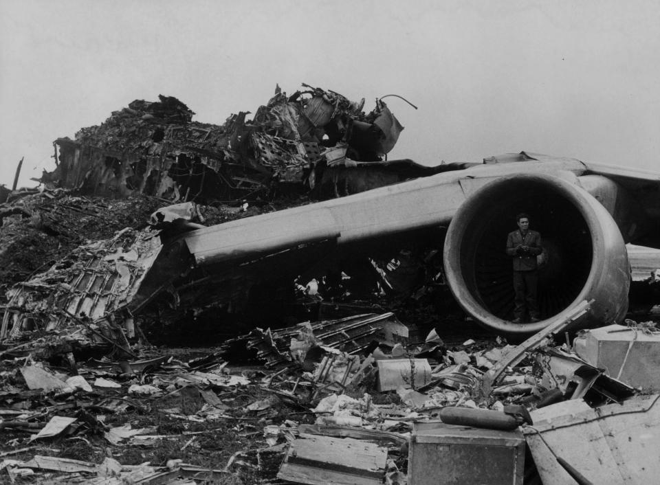 The wreckage from the Tenerife Air Disaster - GETTY