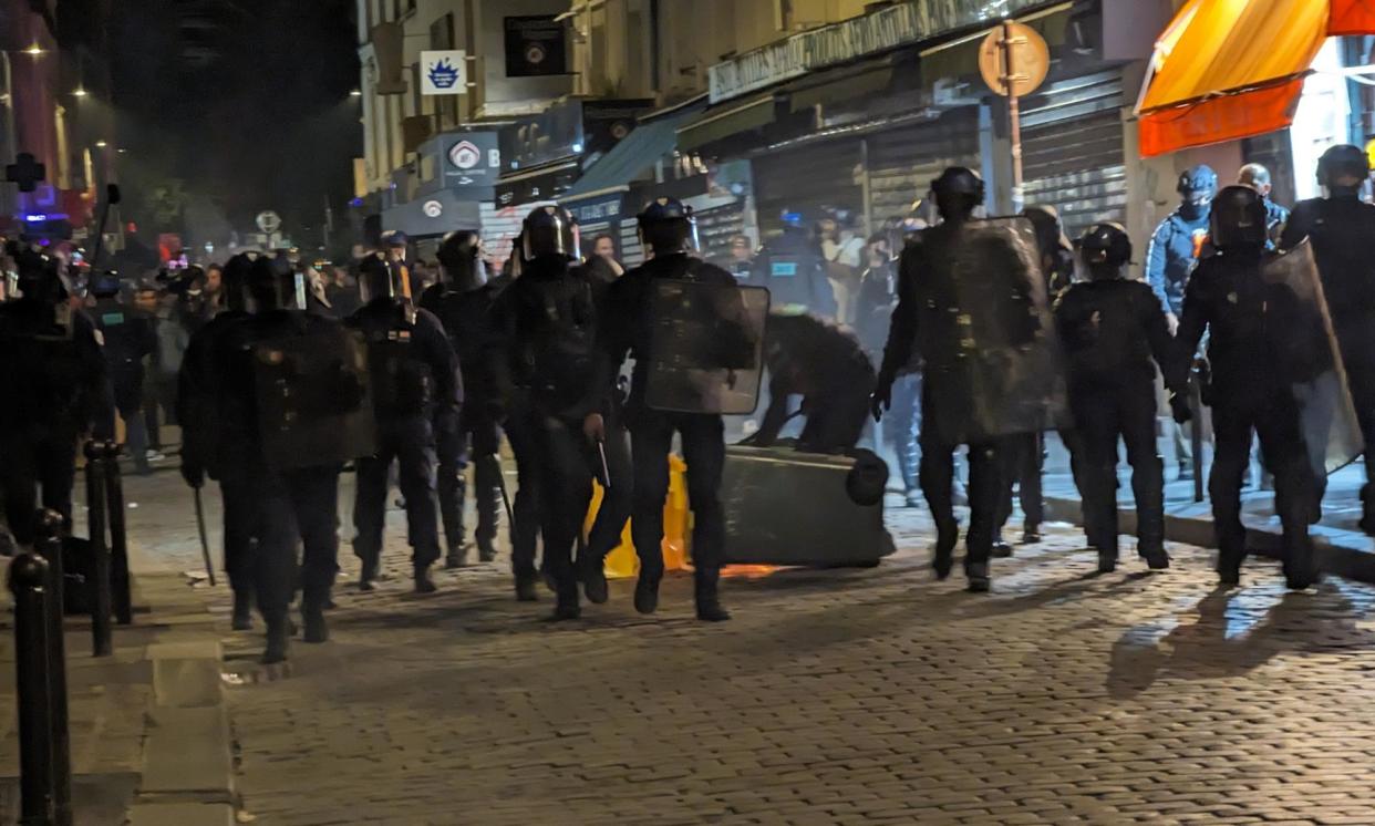 <span>Police intervene on 30 June after the first round of the election as demonstrators gathered in Paris to protest against the rise of the far right.</span><span>Photograph: Anadolu/Getty Images</span>