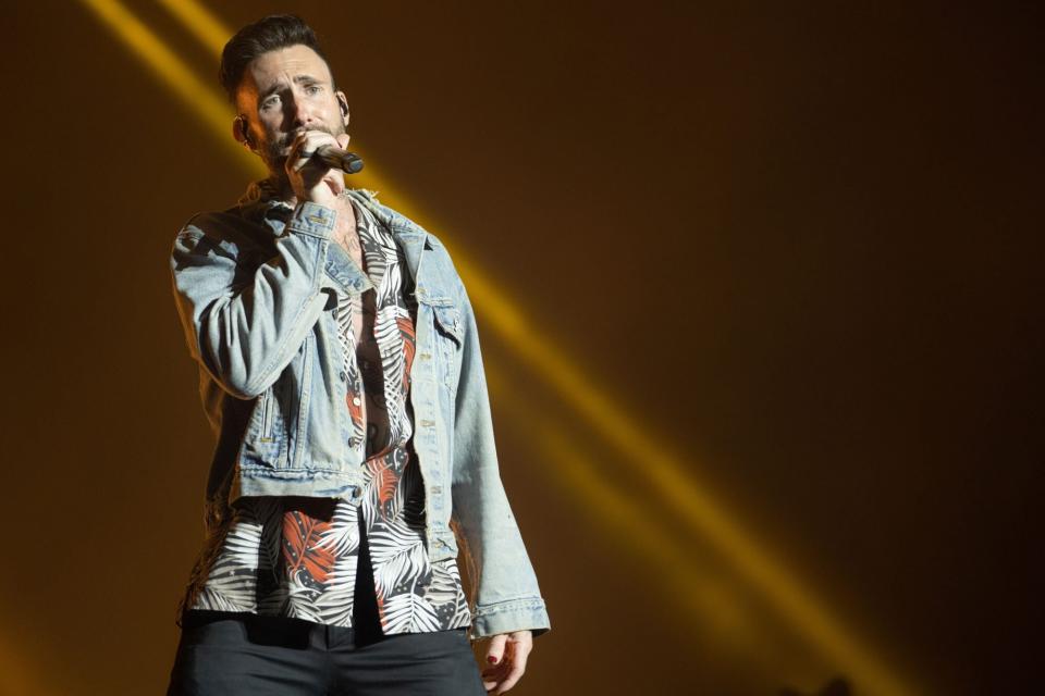 TEL AVIV, ISRAEL - MAY 10: Adam Levine performs during the Maroon 5 Performance at Hayarkon Park on May 10, 2022 in Tel Aviv, Israel. (Photo by Shlomi Pinto/Getty Images)