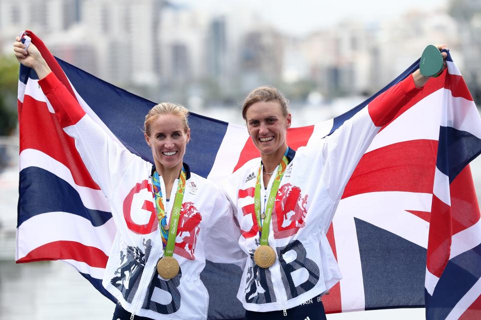 <p>Glover (left) won golds in London and Rio alongside Heather Stanning</p> (Getty Images)