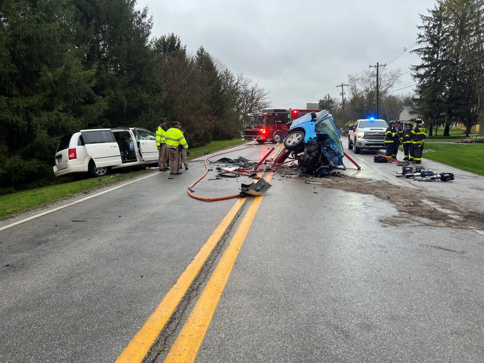 One person died Thursday morning this two-vehicle accident in the 2900 block of Indiana 26 West. The highway was closed Thursday morning as deputies investigated.