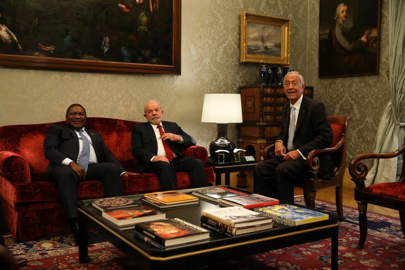 Portugal's President de Sousa meets with Brazil's President-elect Lula da Silva and Mozambique's President Nyusi in Lisbon