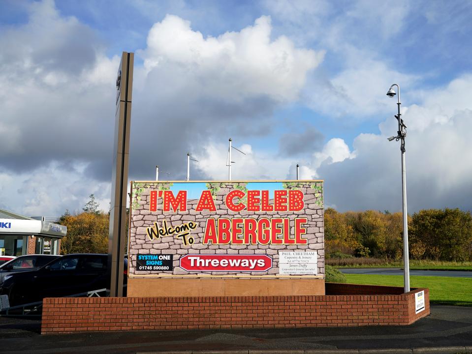 A sign erected in Abergele, near where I’m a Celebrity is filmed  (Getty Images)
