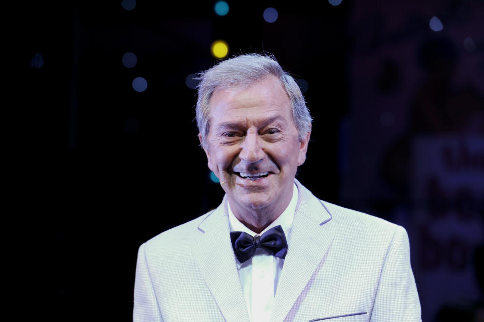 Des O'Connor in "Dreamboats and Petticoats" at the Playhouse Theatre in London. (Photo by robbie jack/Corbis via Getty Images)