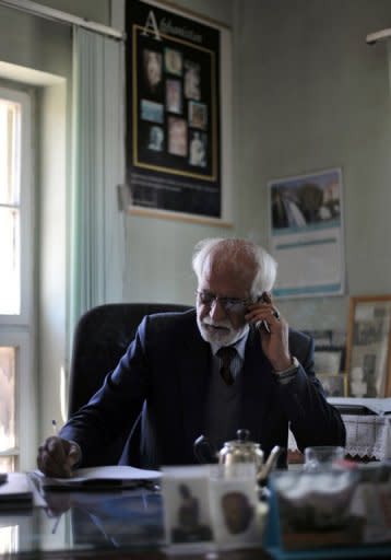 Omarkhan Massoudi, Director of the National Museum of Afghanistan, at his office in Kabul. "I'm happy we preserved some masterpieces through a difficult time in our country," Massoudi told AFP, recounting how a decision was made to move major works to secret locations in 1989 as Soviet forces withdrew and civil war loomed