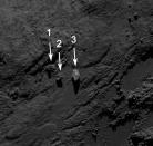 This image of the boulders on Comet 67P/C-G was taken by OSIRIS on Sep. 19, 2014, from a distance of about of 18 miles (29 km.). Image released May 18, 2015.