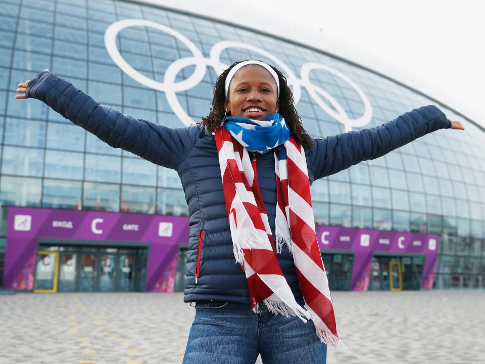 Lauryn Williams in Sochi, Russia in 2014.