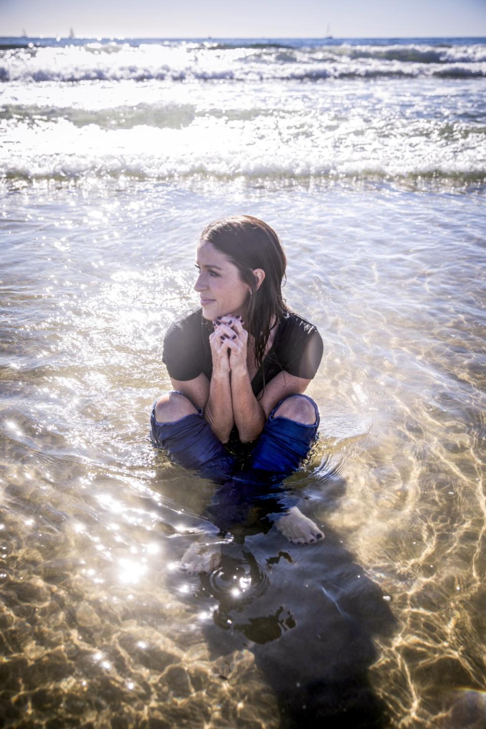 Actress Soleil Moon Frye at the beach in Venice