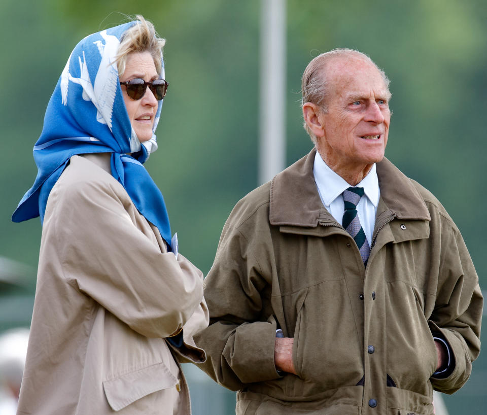 WINDSOR, UNITED KINGDOM - MAY 12: (EMBARGOED FOR PUBLICATION IN UK NEWSPAPERS UNTIL 24 HOURS AFTER CREATE DATE AND TIME) Penelope Knatchbull, Lady Brabourne and Prince Philip, Duke of Edinburgh attend day 3 of the Royal Windsor Horse Show in Home Park on May 12, 2007 in Windsor, England. (Photo by Max Mumby/Indigo/Getty Images)