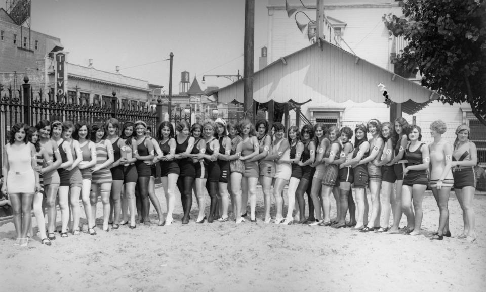 Beauty contestants at Coney Island in 1928.